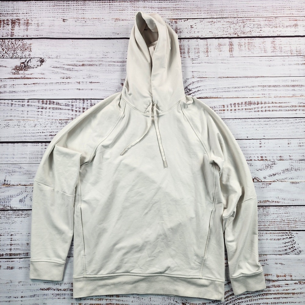 Lululemon City Sweat Pullover Hoodie Mens Small Off White Cream Fleece LM3AUPS